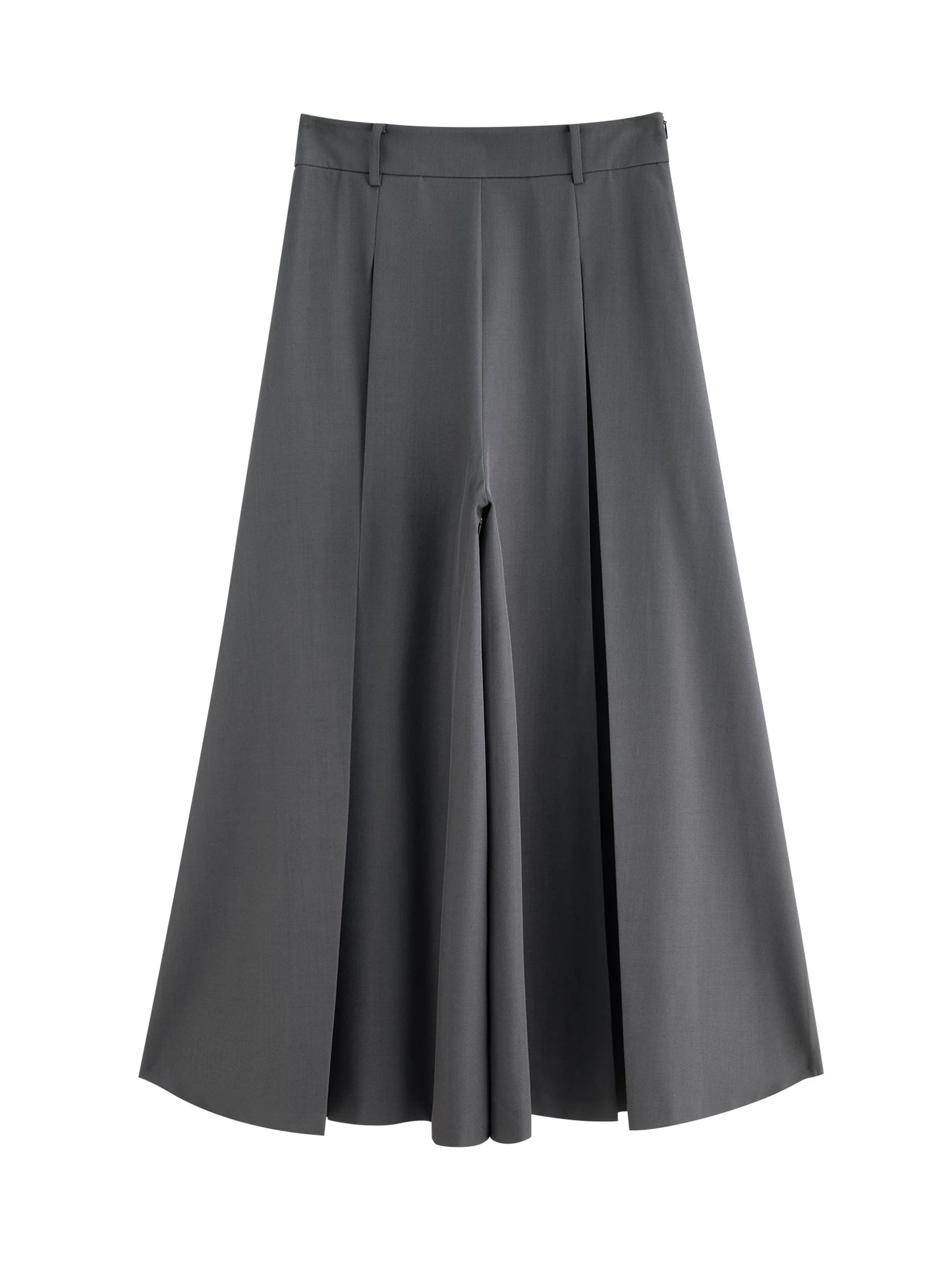 Black Draped Wide Leg Culottes