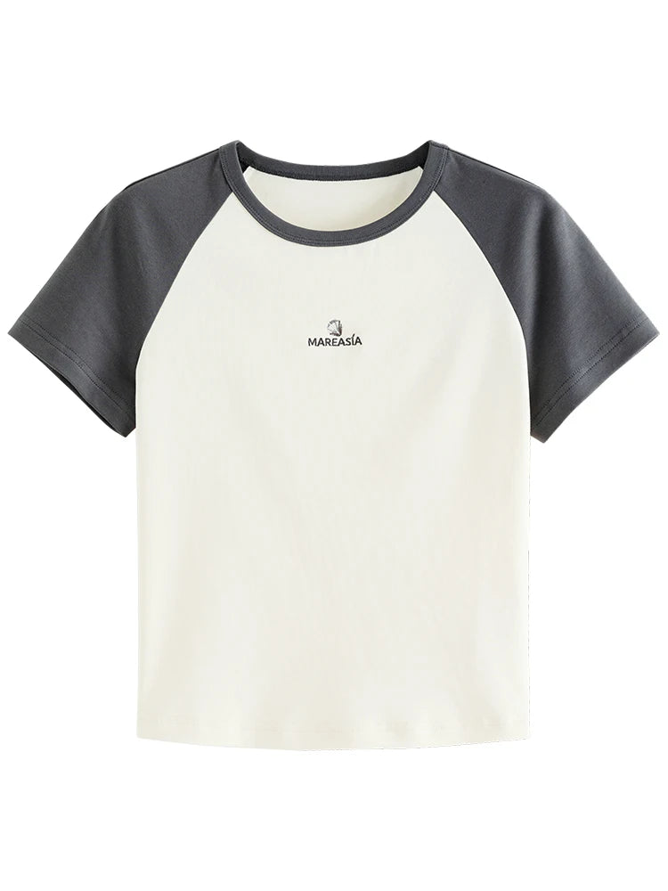 Ivory Red Raglan Graphic Tee