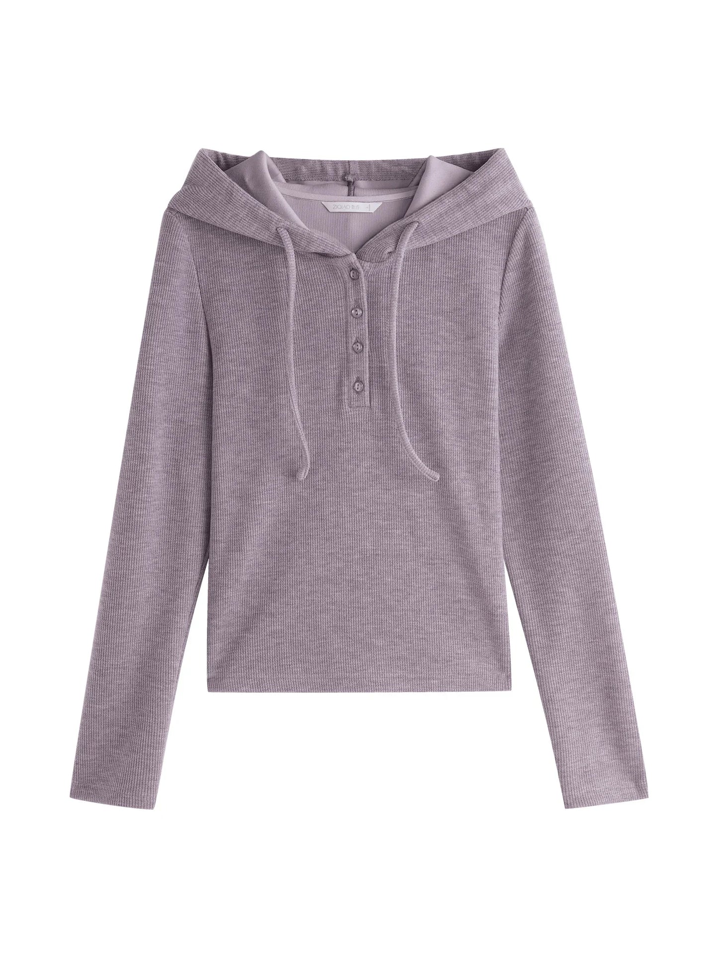 Ivory Hooded Long Sleeve Top