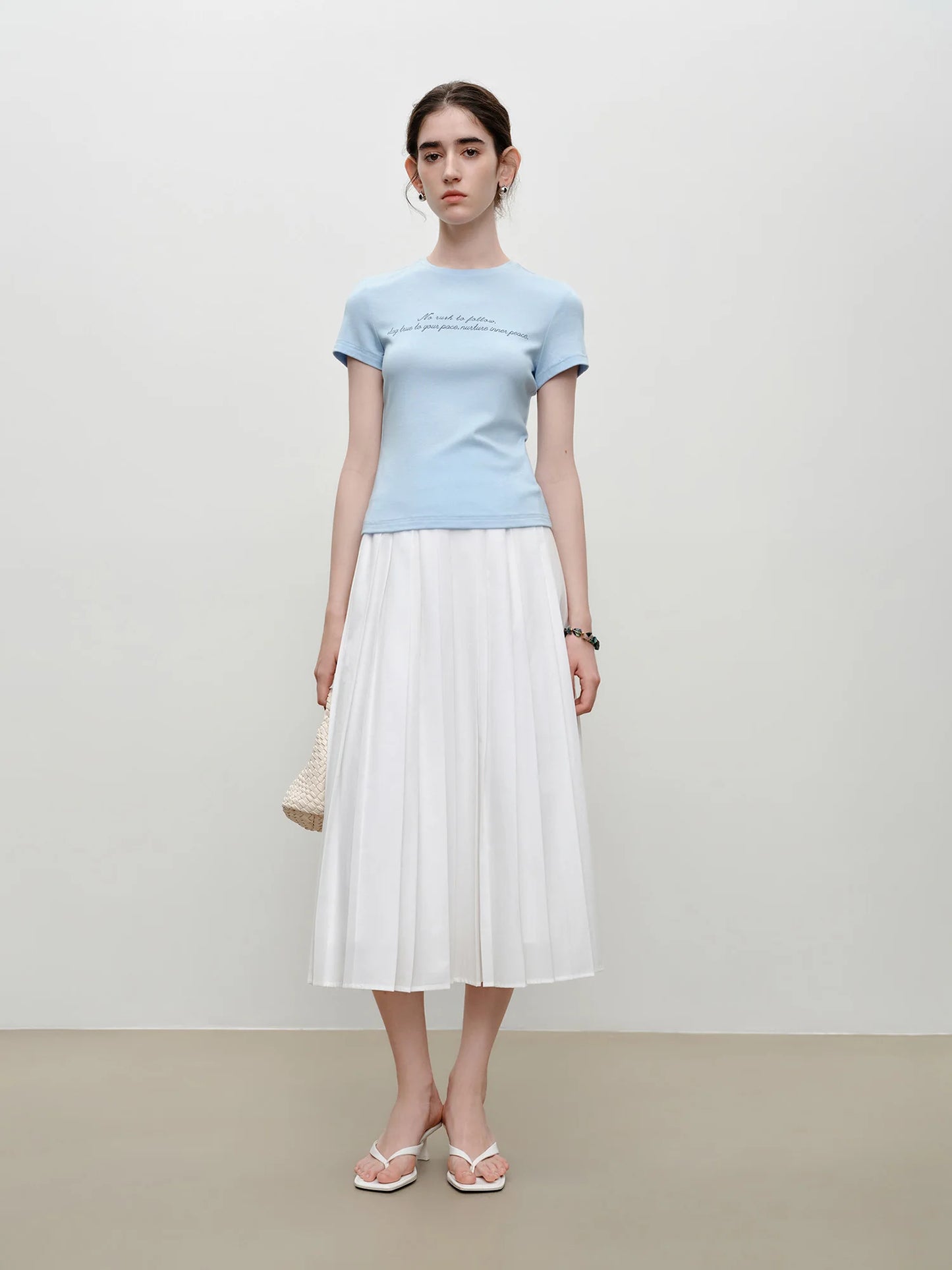 Pale Blue Script Graphic Tee
