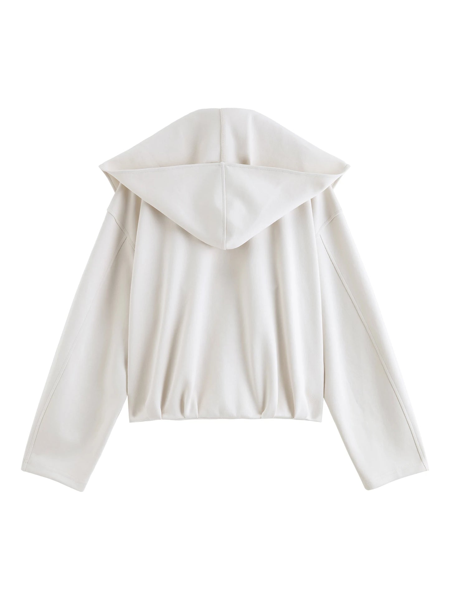 Ivory Shawl Collar Zip Jacket