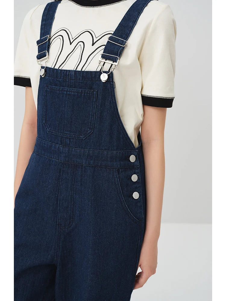 Denim Bib Overall Wide Pants