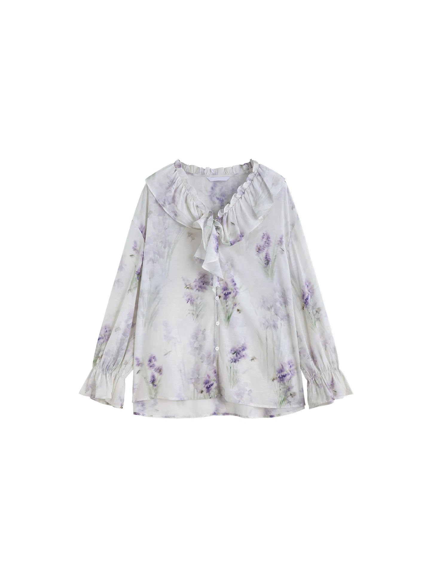 Wisteria Floral Ruffle Blouse