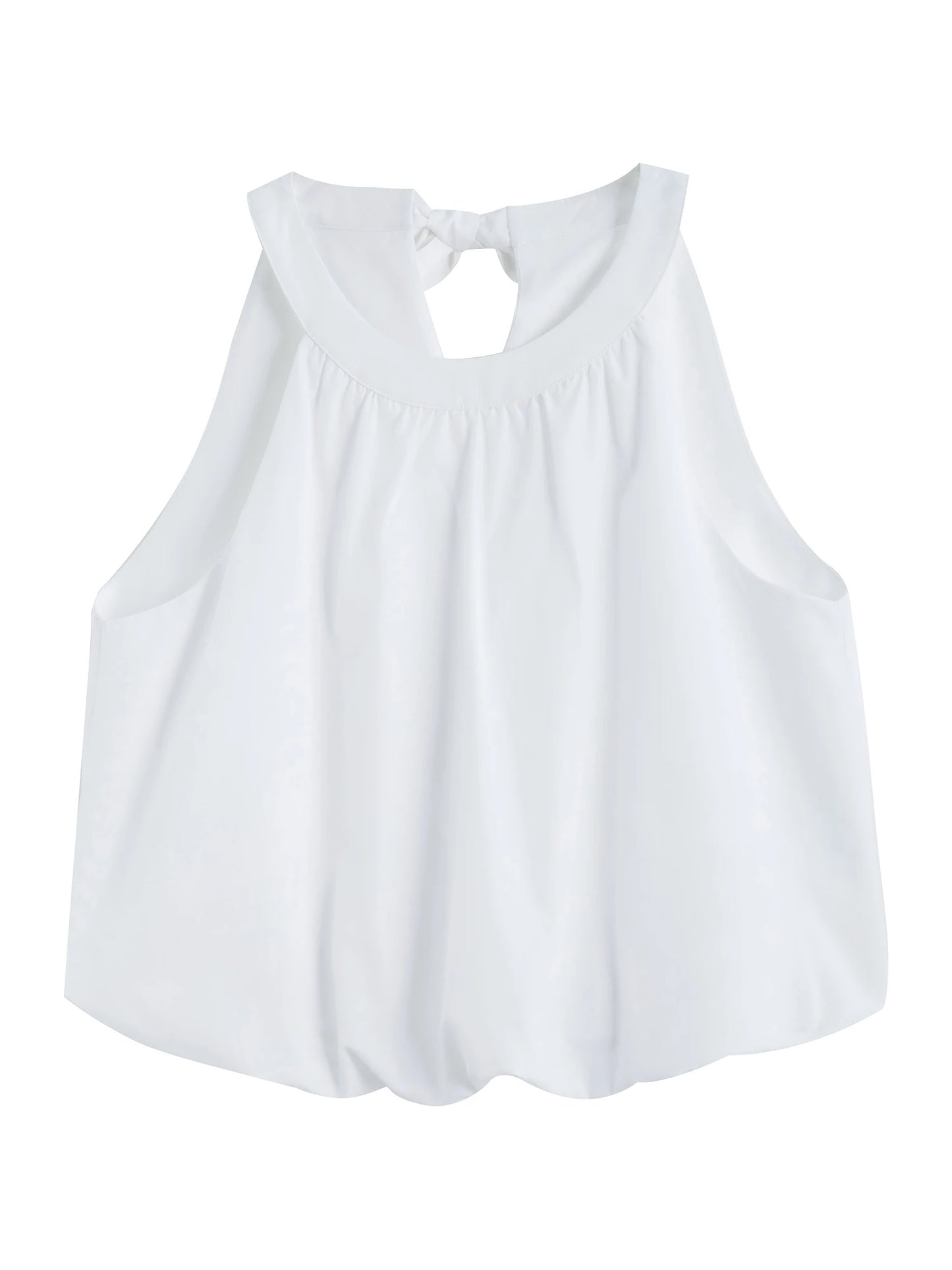 White Sleeveless Skirt Set