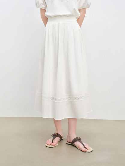 White Embroidered Blouse Skirt Set