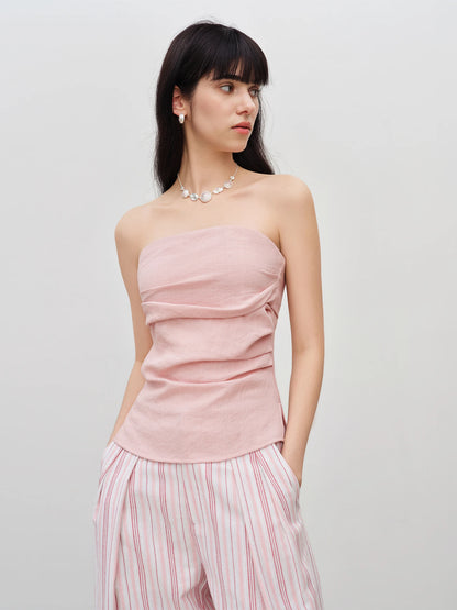 Bandeau Striped Pants Set