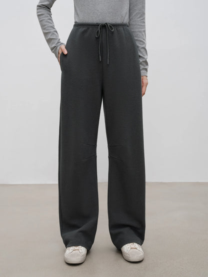Black Knit Wide Leg Pants