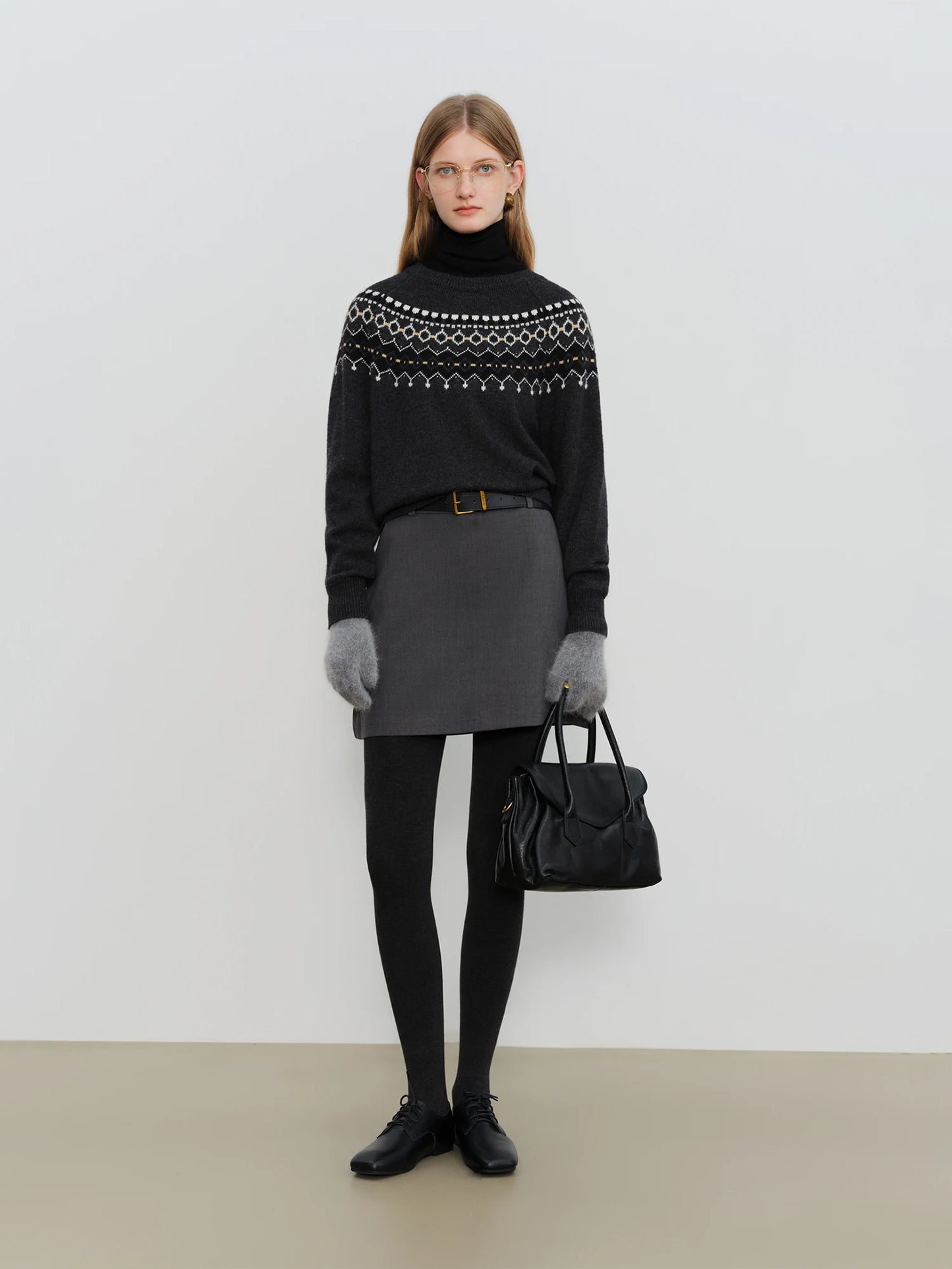 Cream Fair Isle Yoke Sweater
