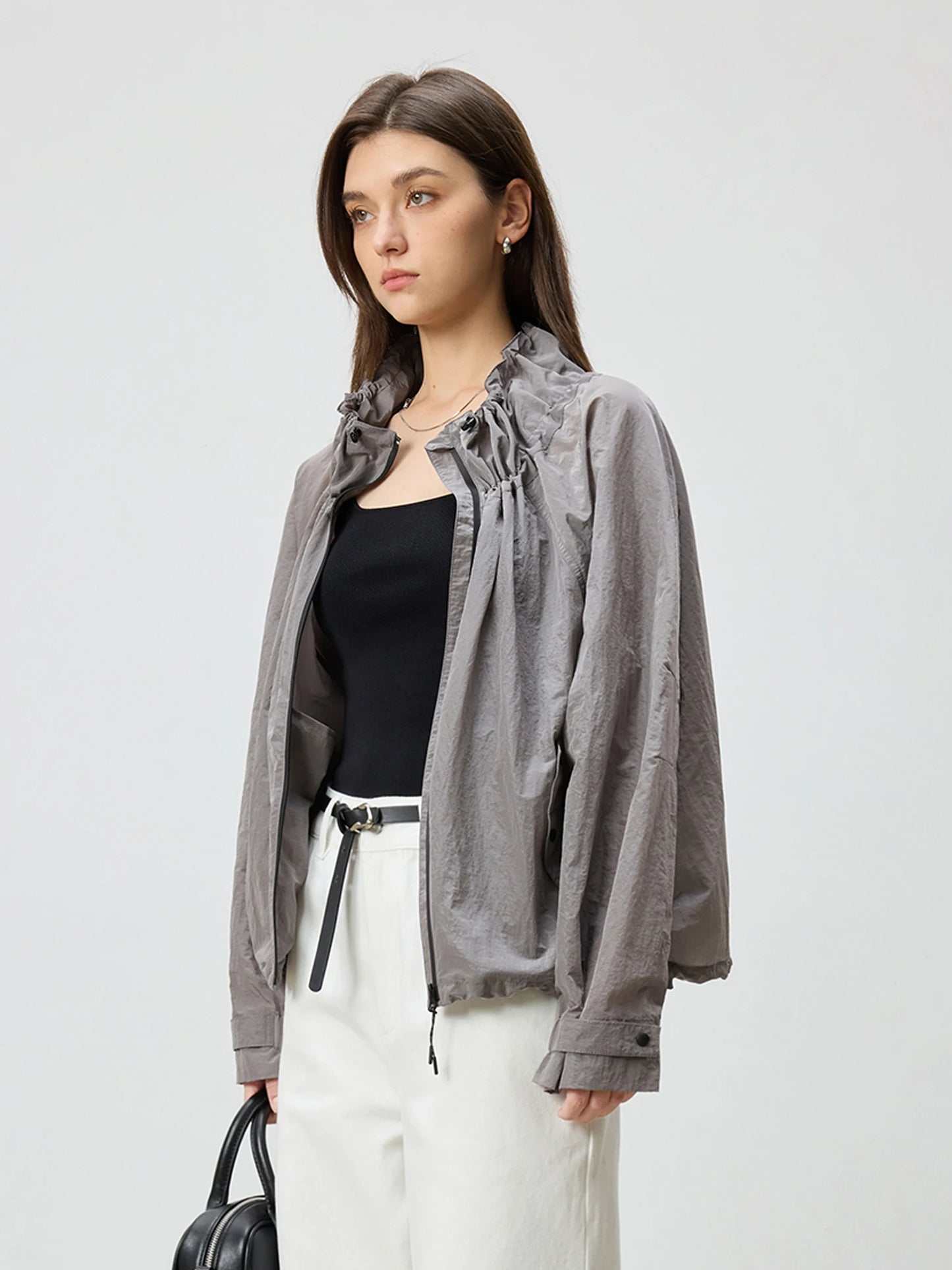 Grey Hooded Utility Jacket