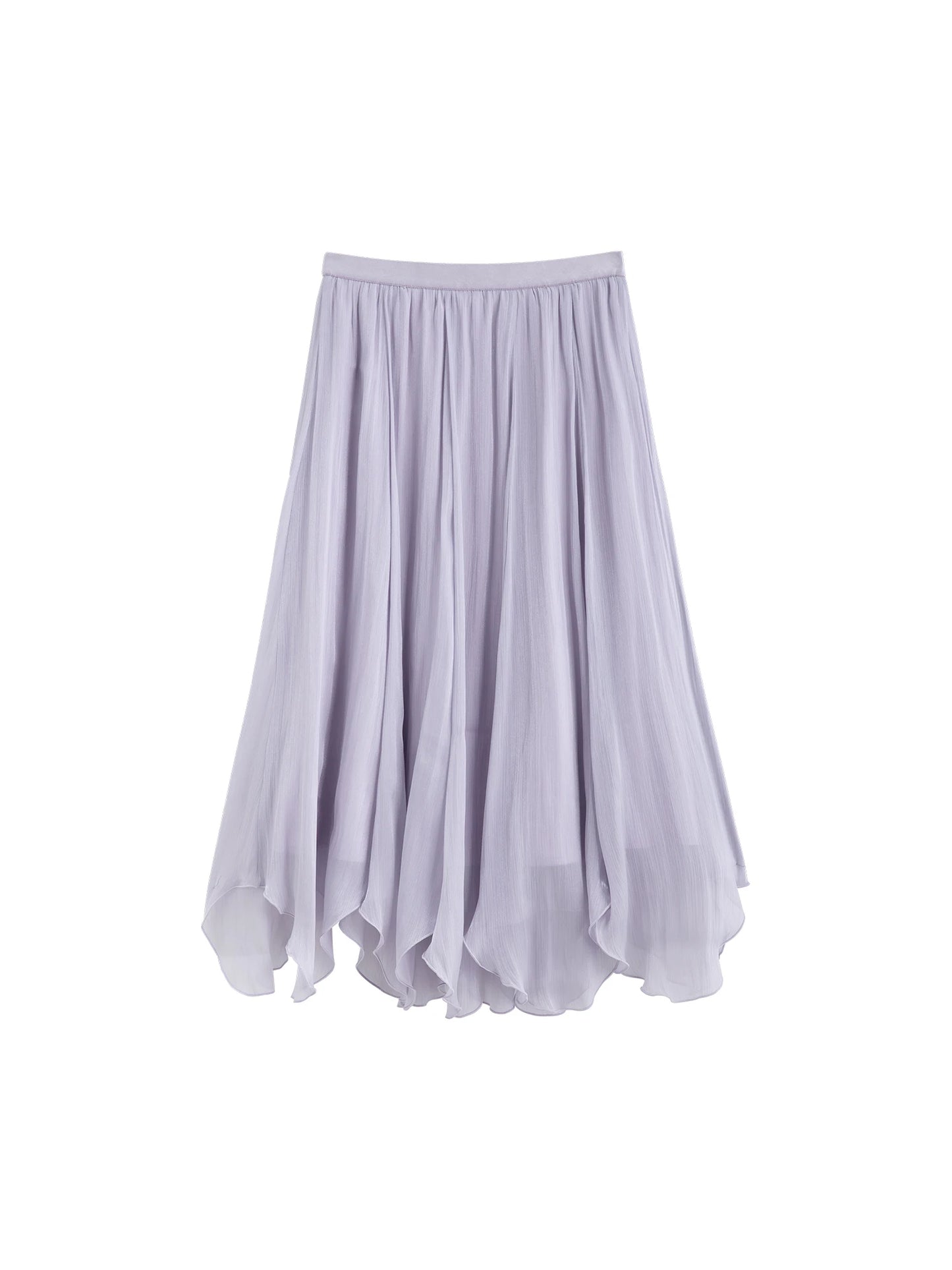 Glossy Tulle Petal A-Line Skirt