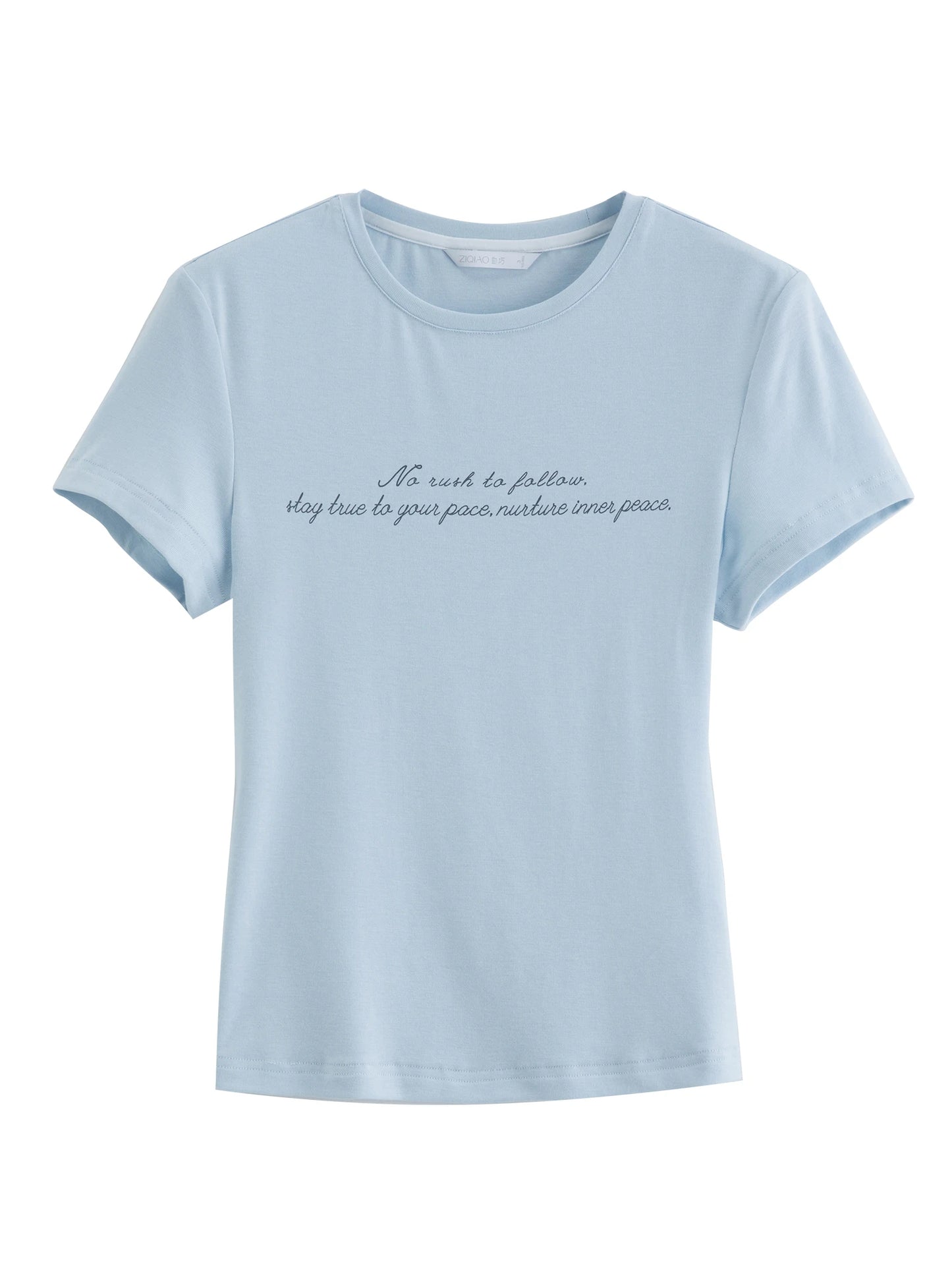 Pale Blue Script Graphic Tee