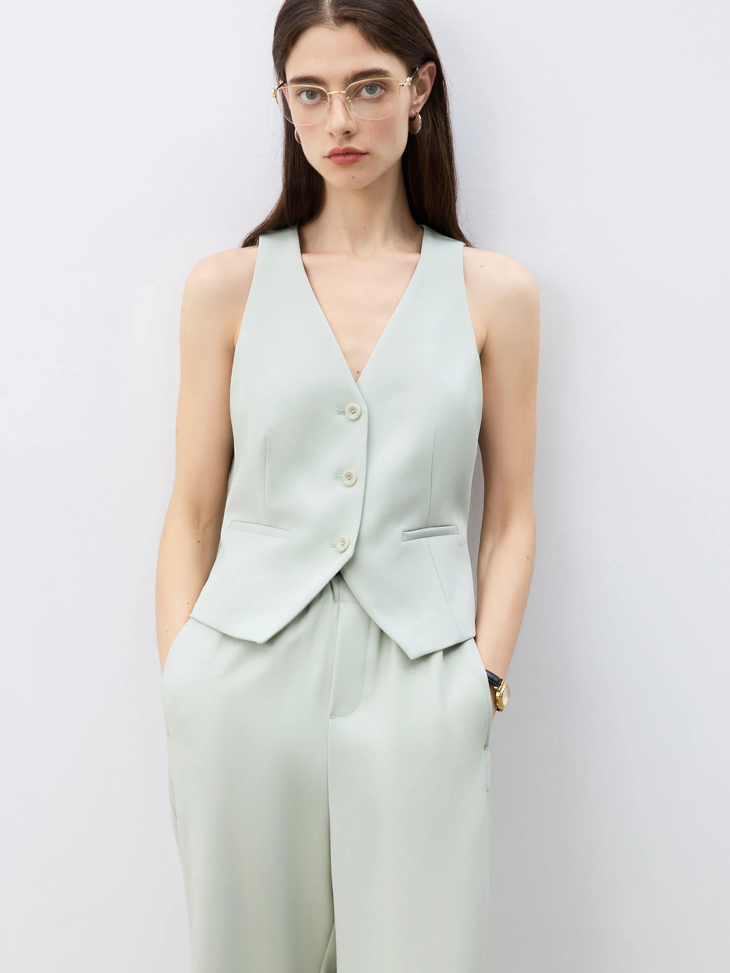 Sleeveless Vest Wide Leg Set
