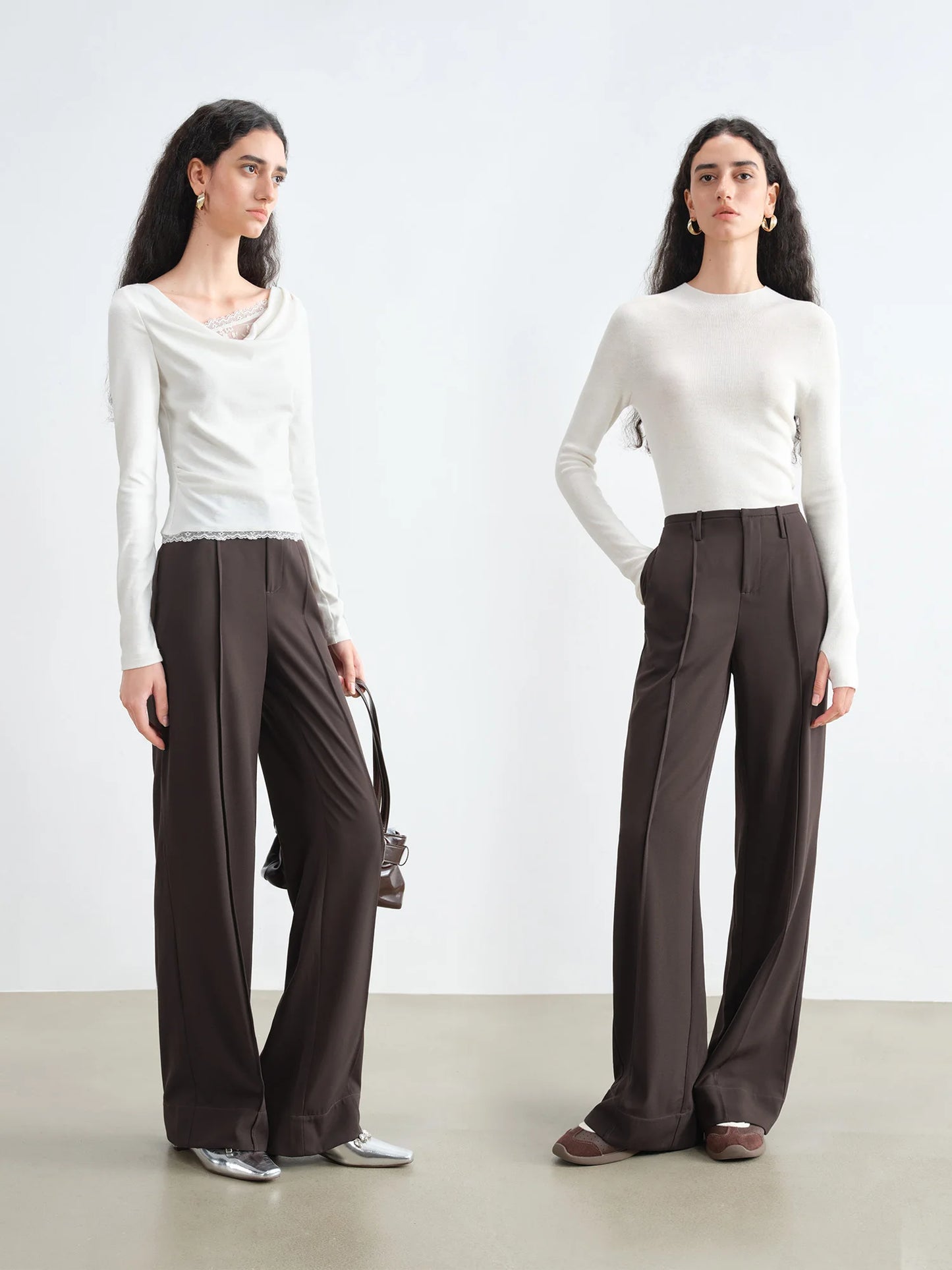 Black Straight Leg Floor Pants