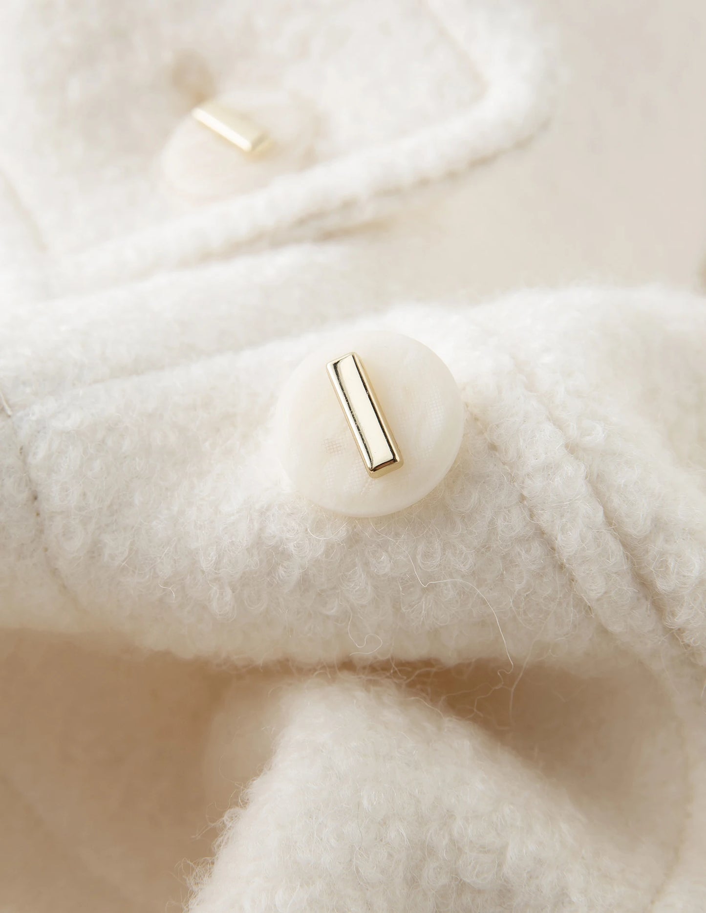 Ivory Belted Stand Collar Coat
