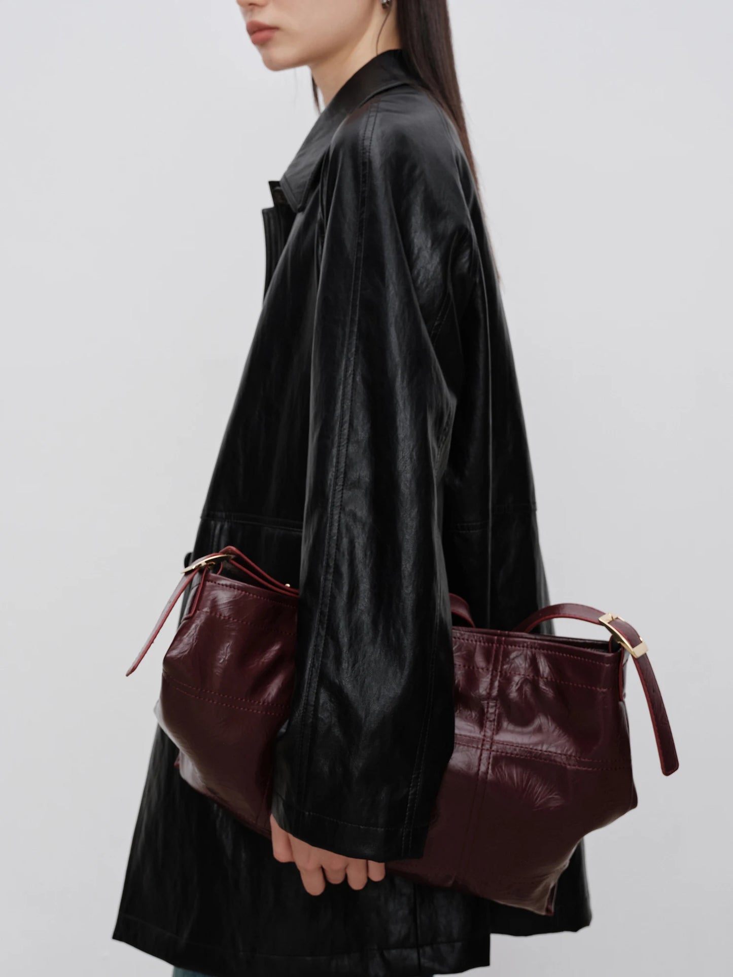 White Zip Front Leather Jacket