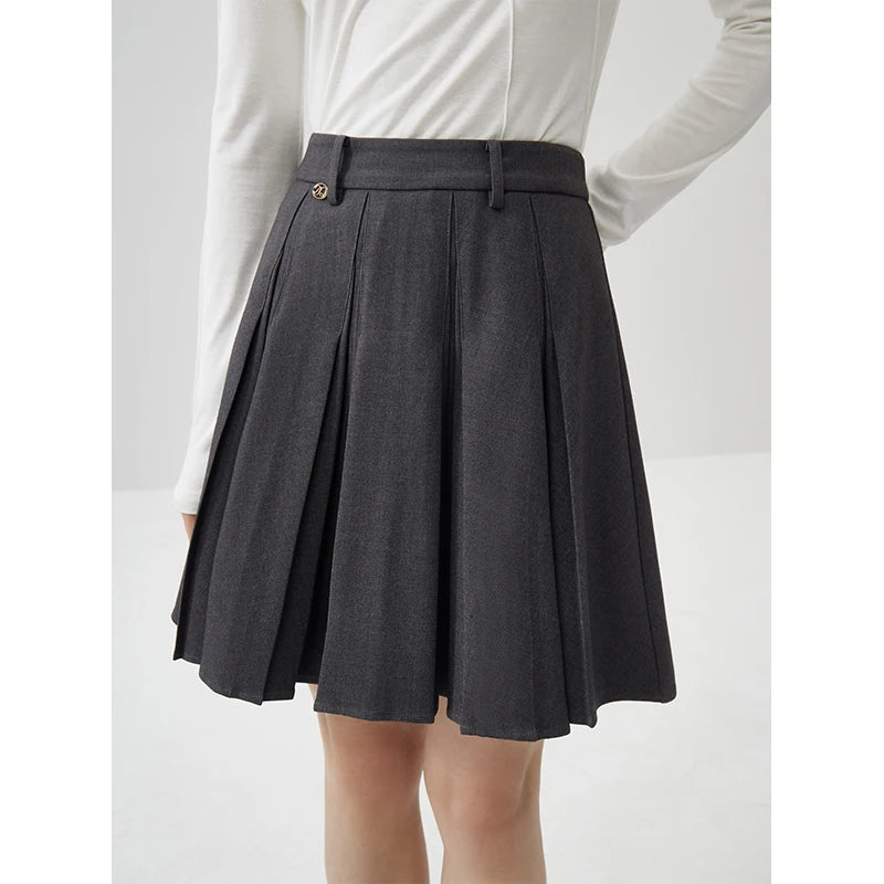 Structured Pleated Mini Skirt