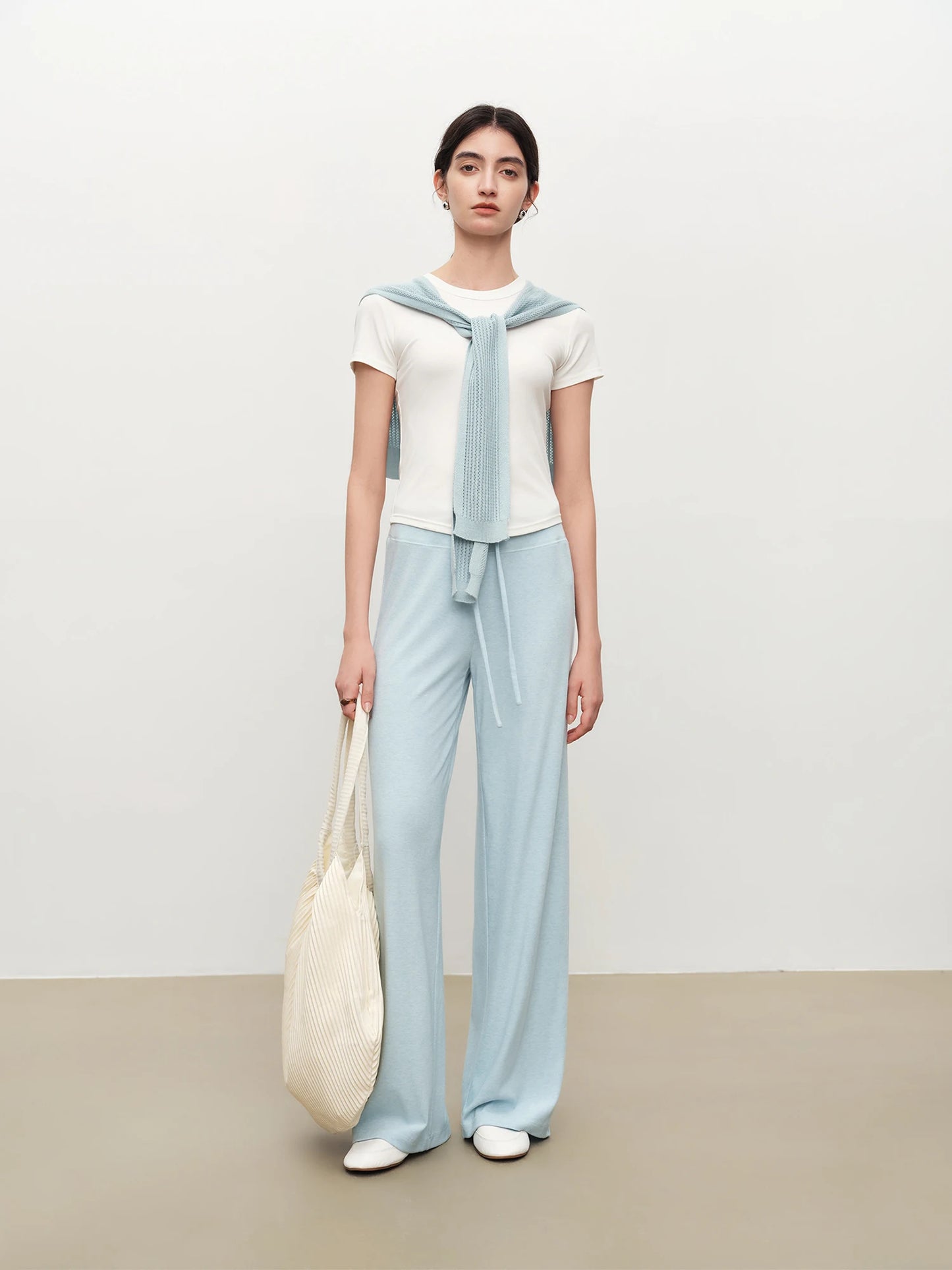 Pale Blue Drawstring Lounge Pants
