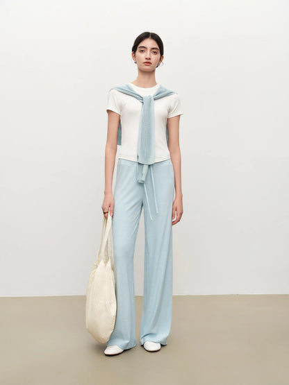 Pale Blue Drawstring Lounge Pants