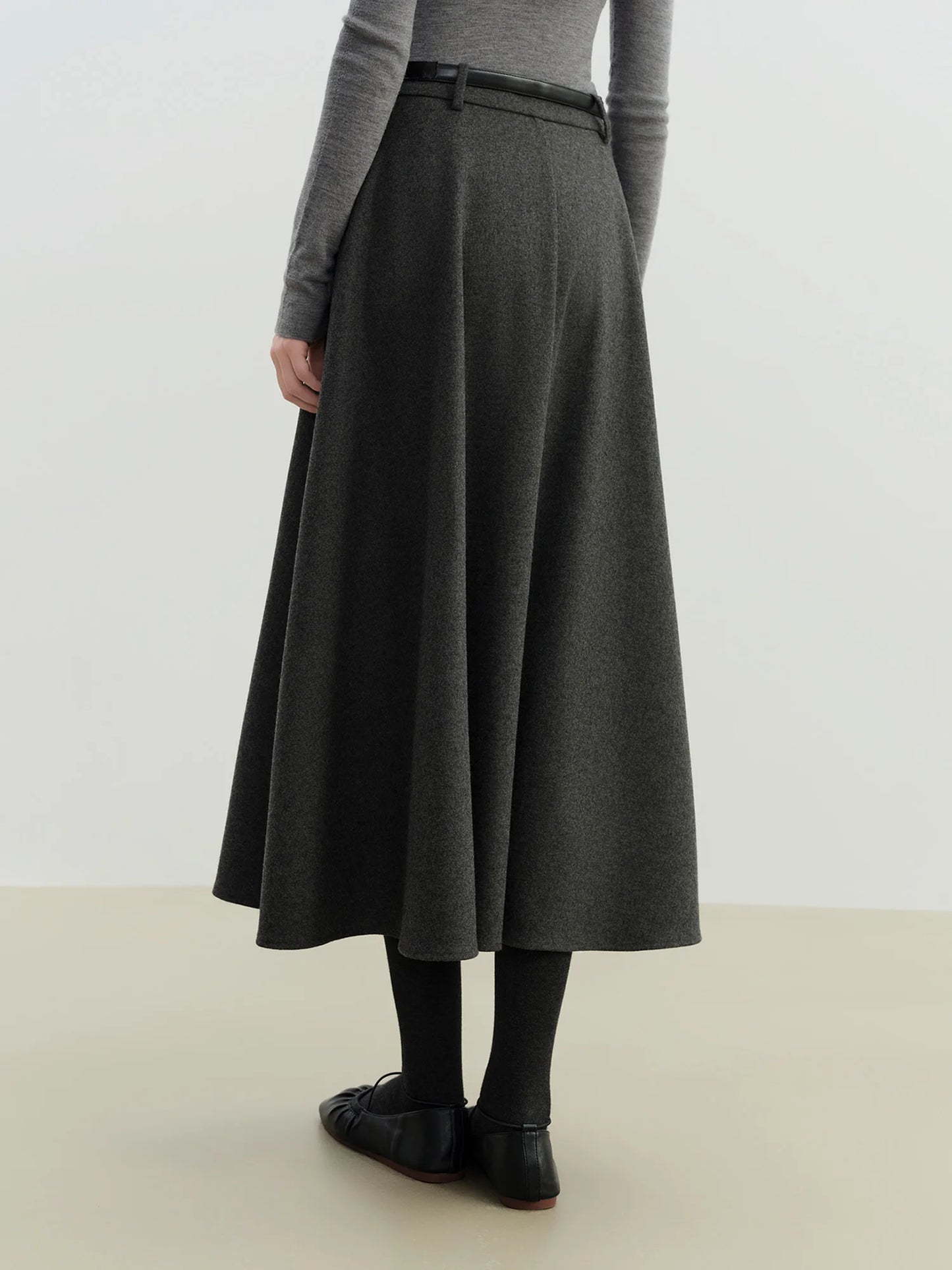 Charcoal Asymmetric A-Line Skirt