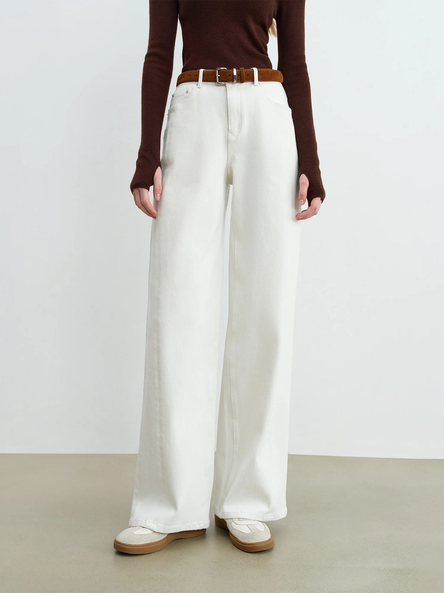 White Wide Leg Denim Jeans