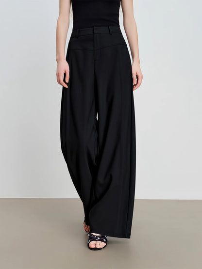 Black Panel Wide Leg Trousers
