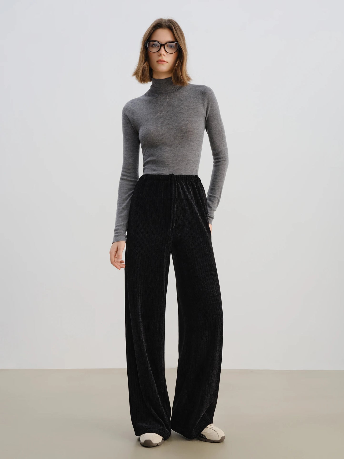 Brown Corduroy Wide Leg Pants