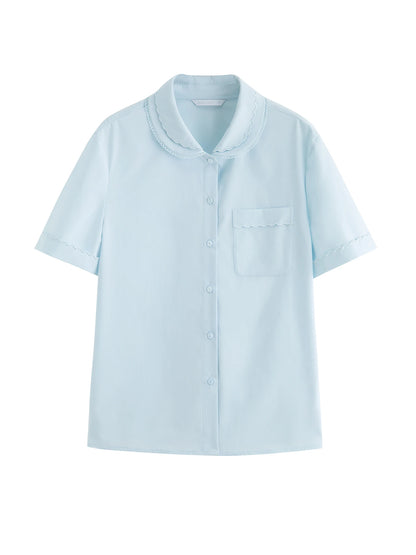 White Short Sleeve Button Shirt