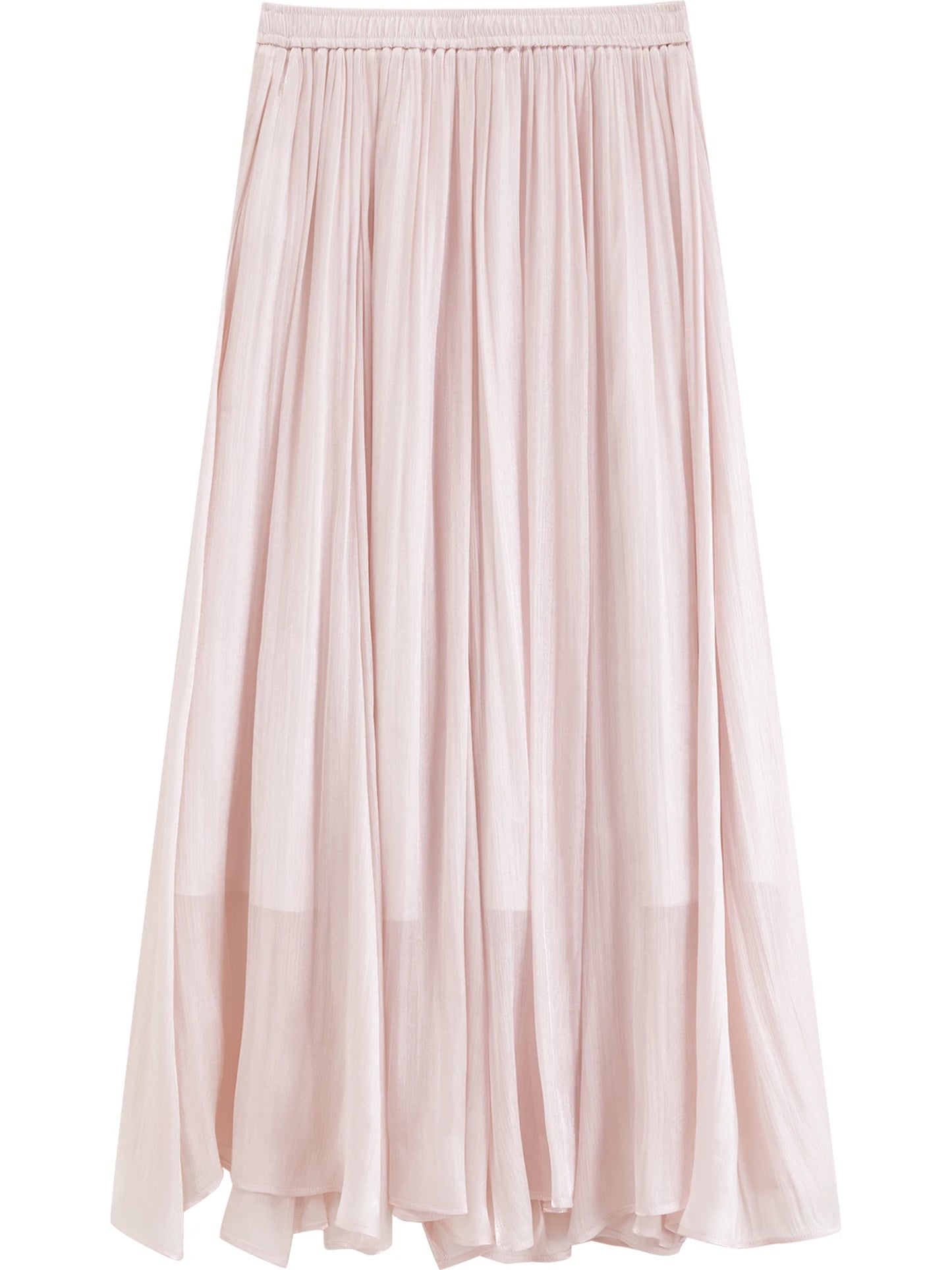 Pale Pink Satin Maxi Skirt
