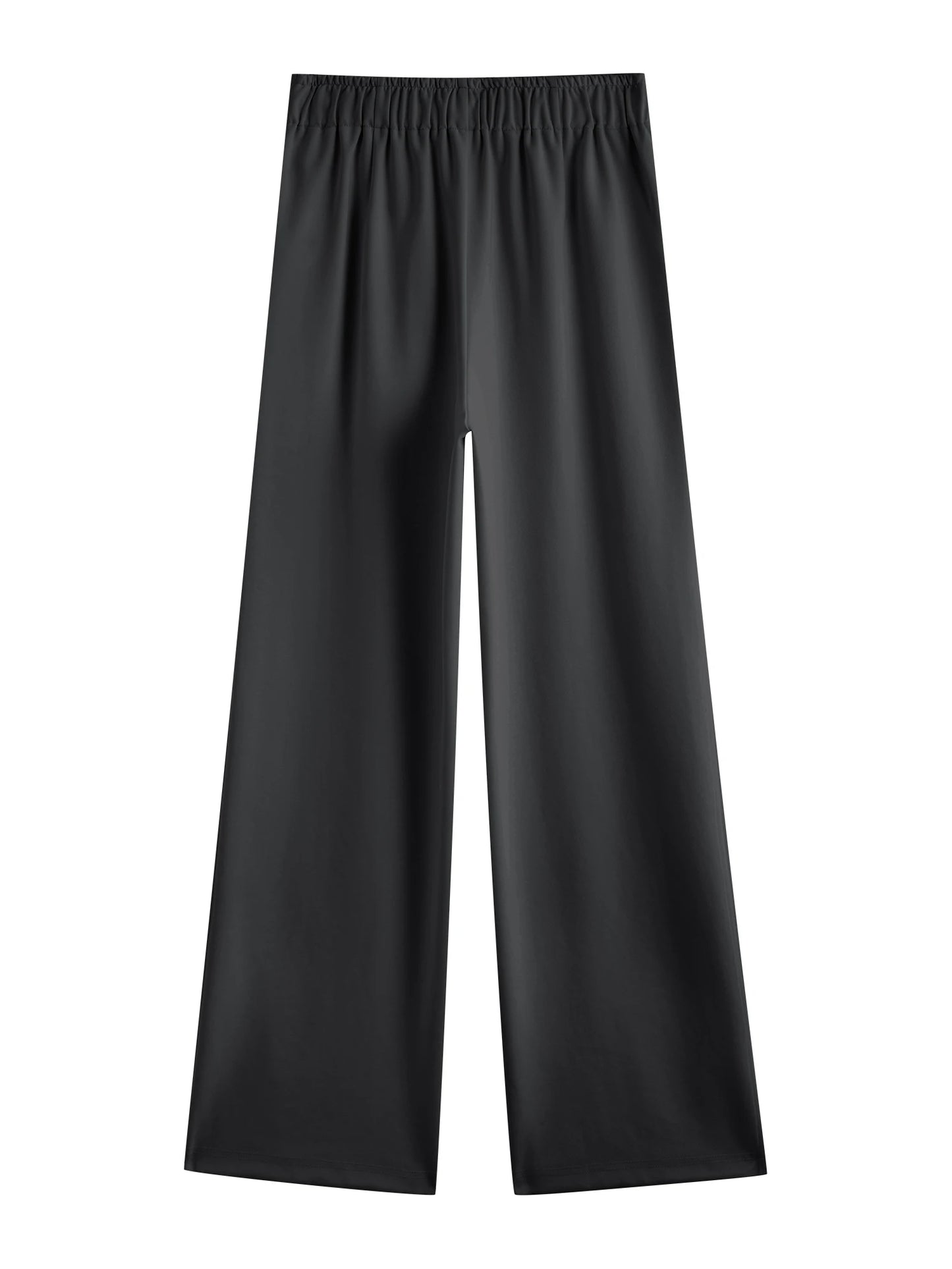 Black Drawstring Wide Leg Pants