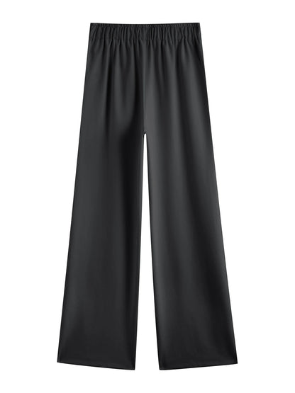 Black Drawstring Wide Leg Pants