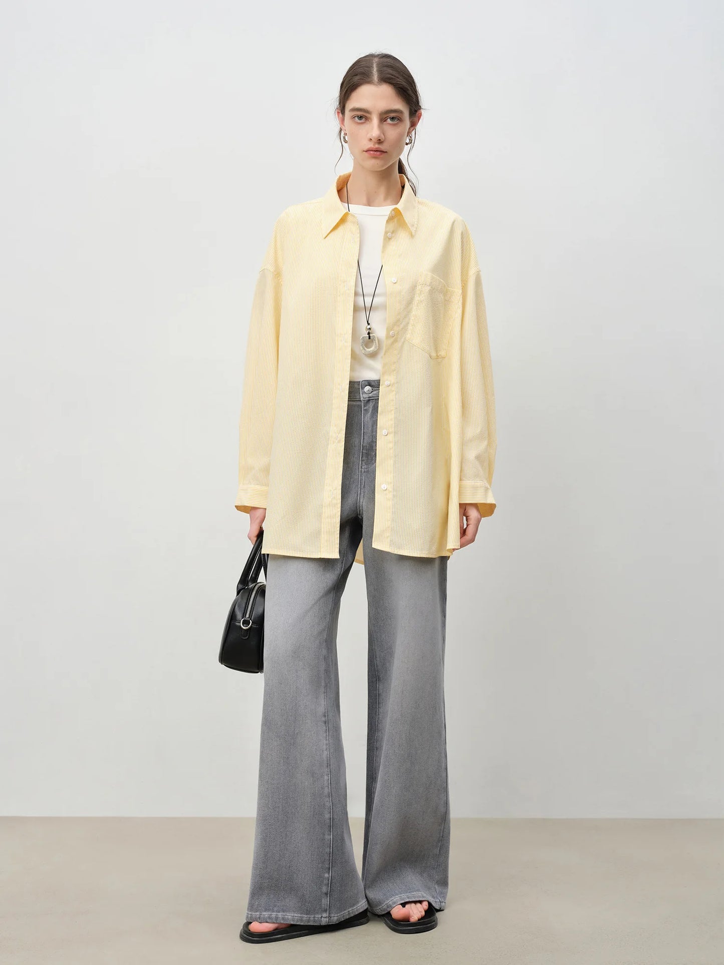 Butter Yellow Striped Button Shirt