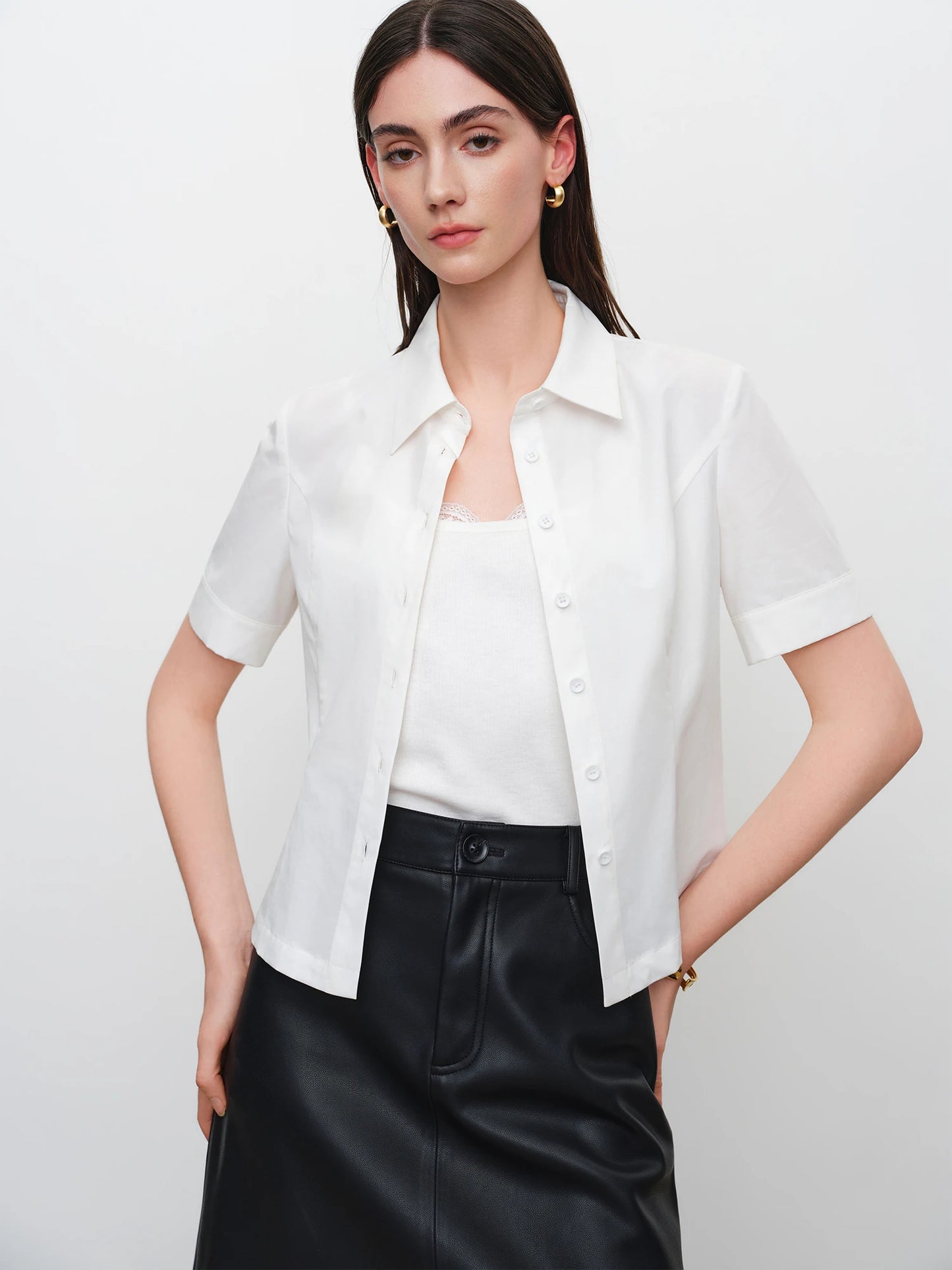 Pale Blue Fitted Button Shirt