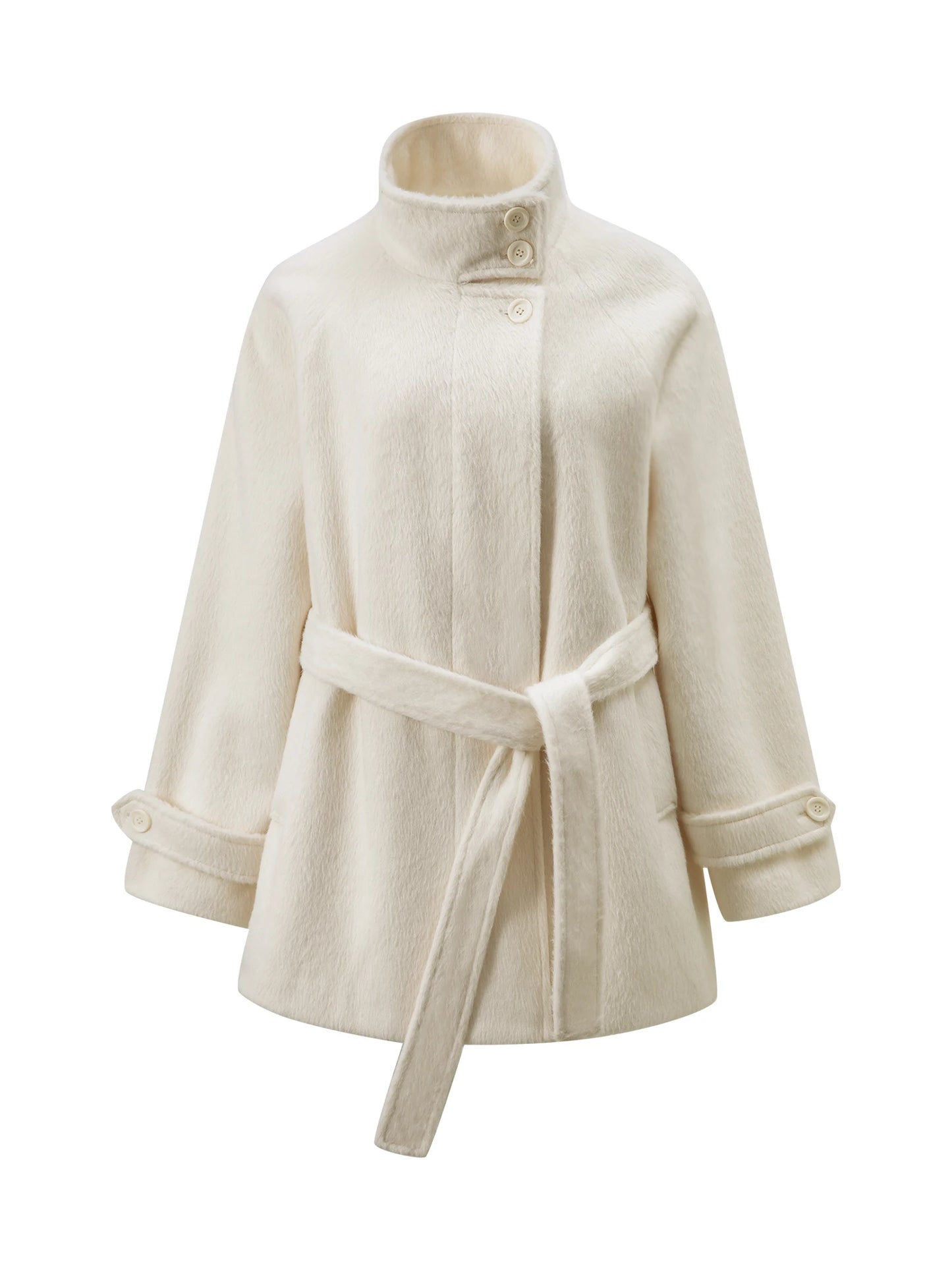 Brown Toggle Belted Short Coat