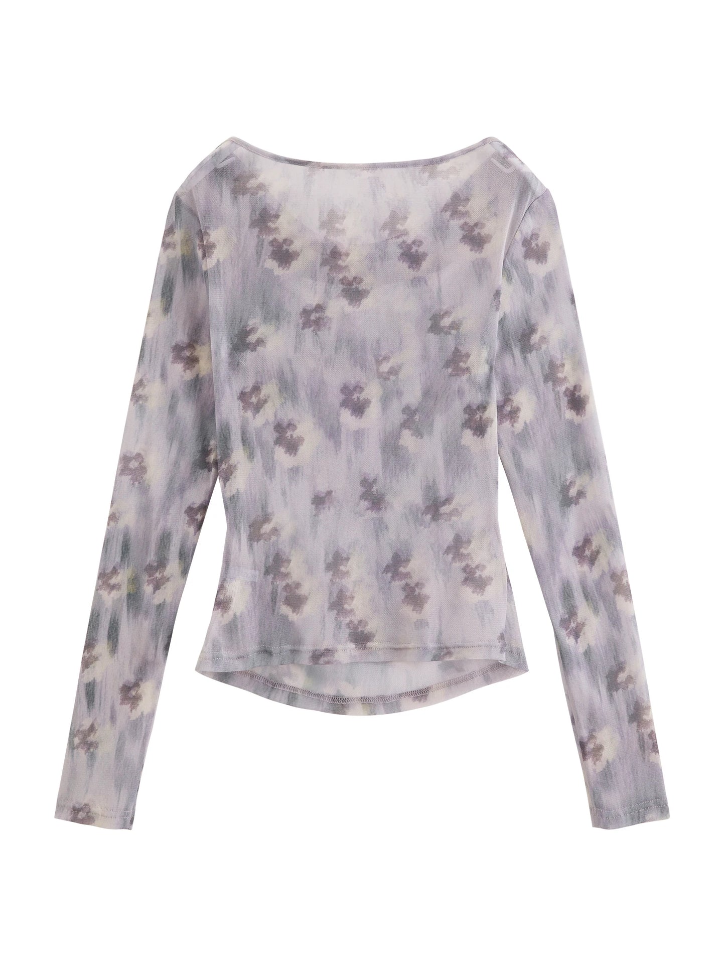 Wisteria Floral Boat Neck Top