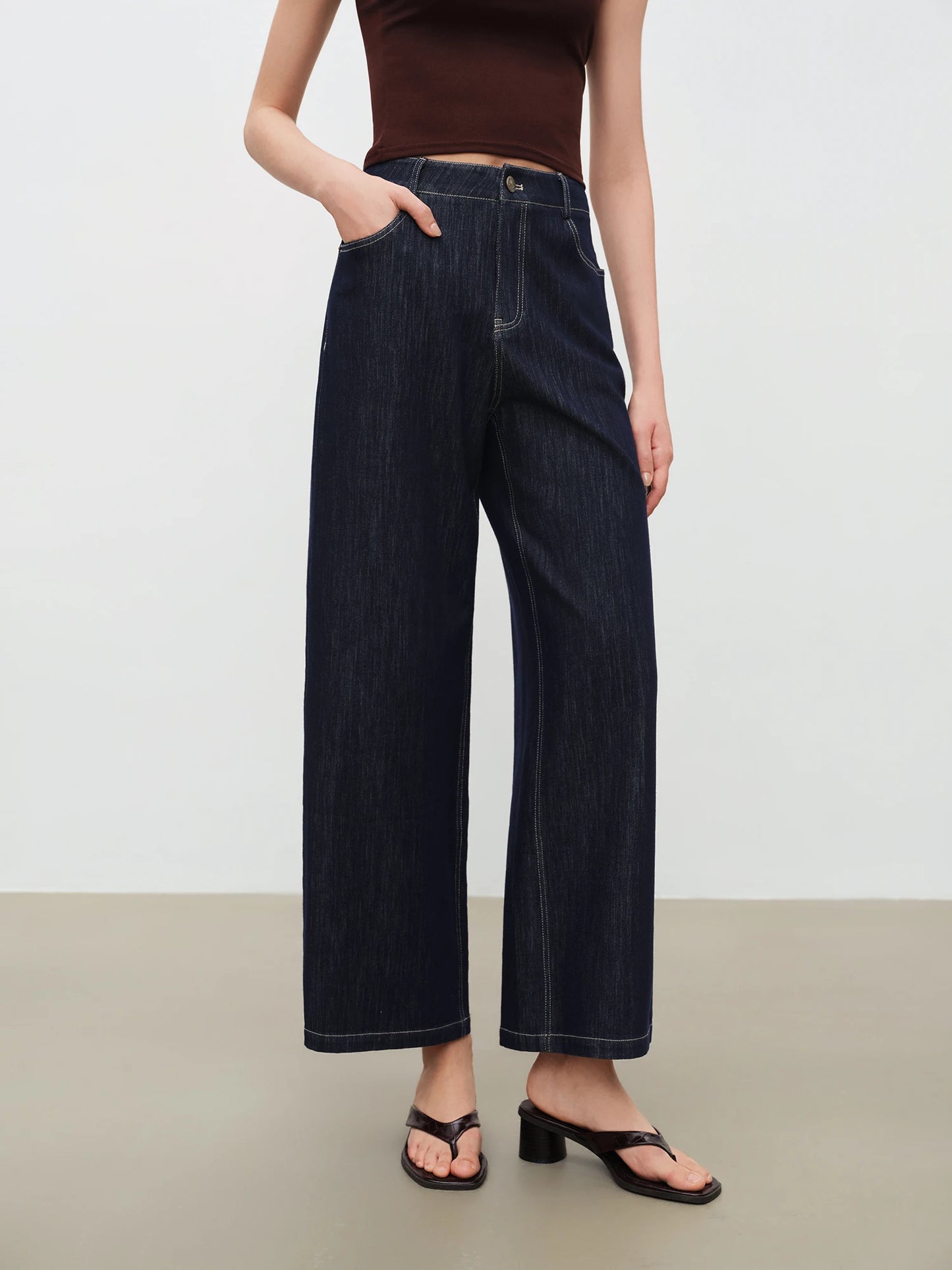 White Cropped Straight Pants