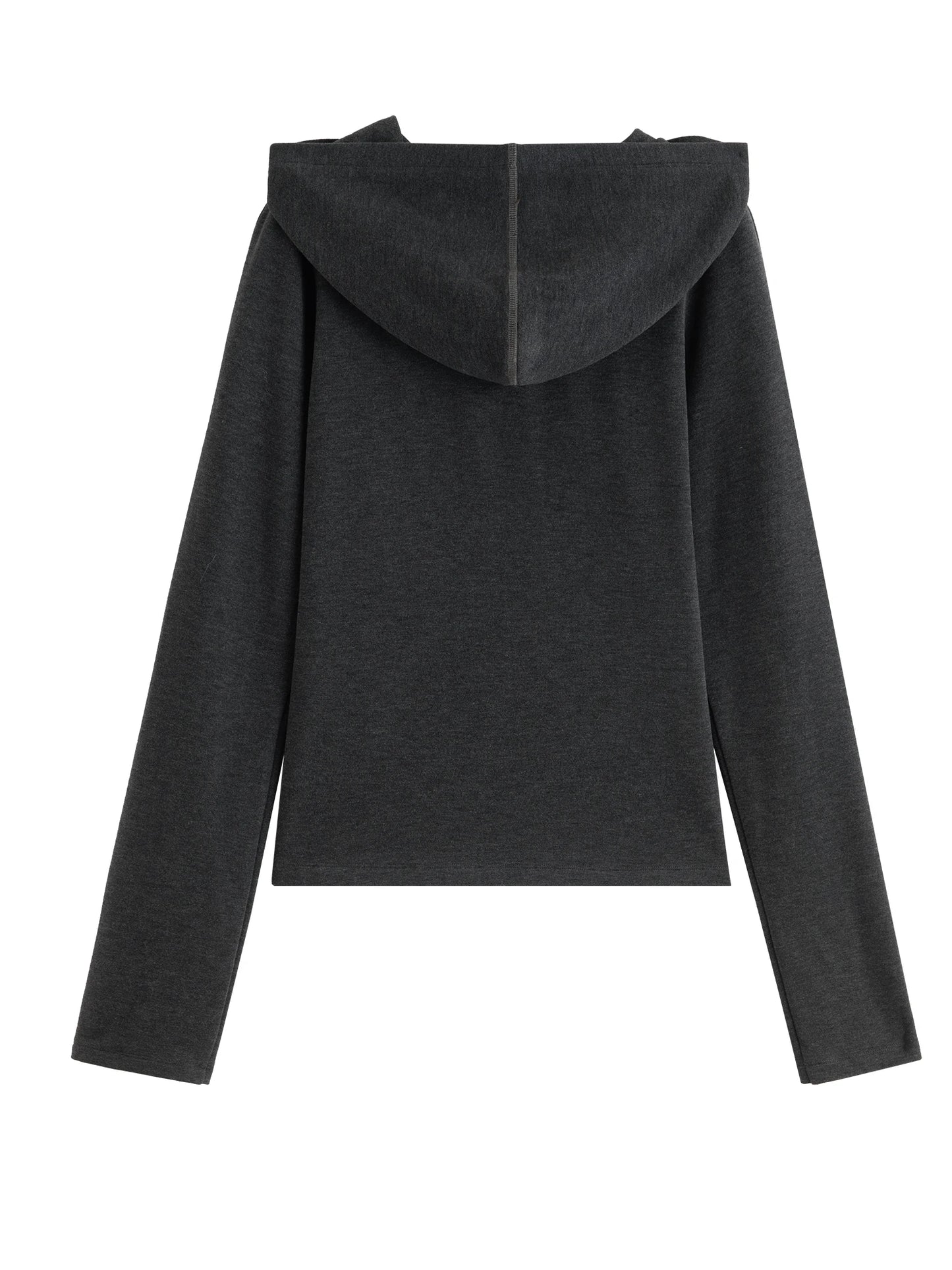 Charcoal Half Zip Hooded Top