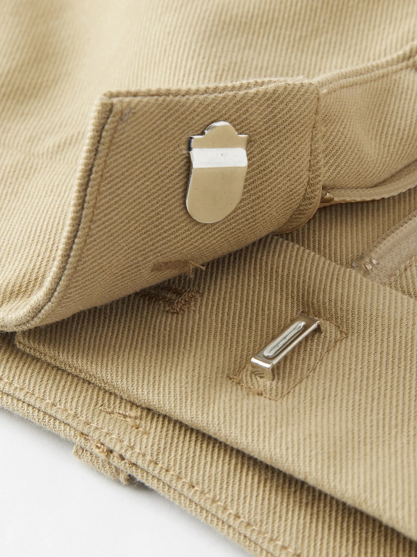 Taupe Pleated Straight Leg Trousers