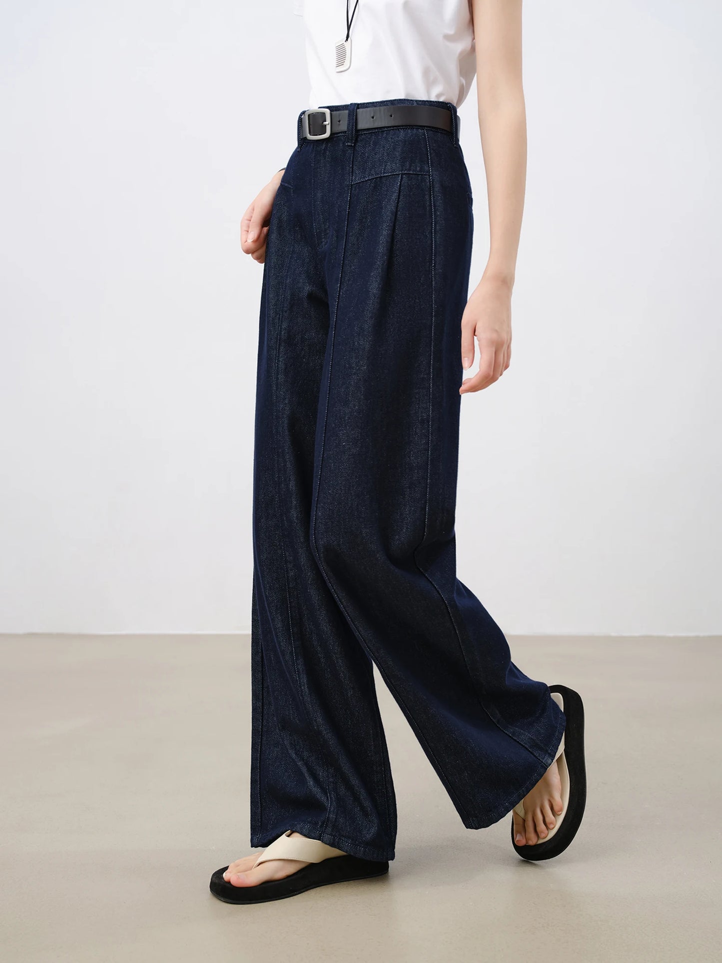 Indigo Straight Wide Leg Jeans