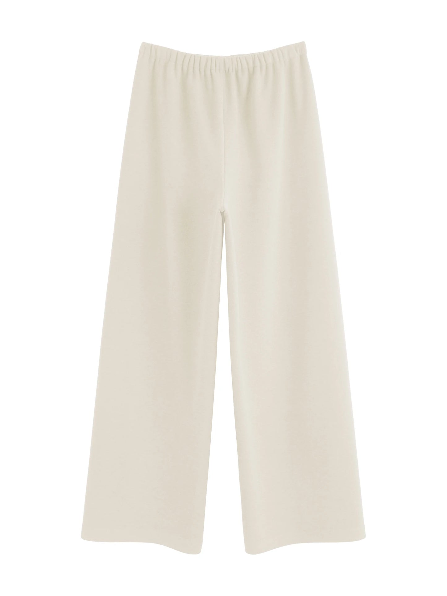 Black Wool Blend Wide Leg Pants