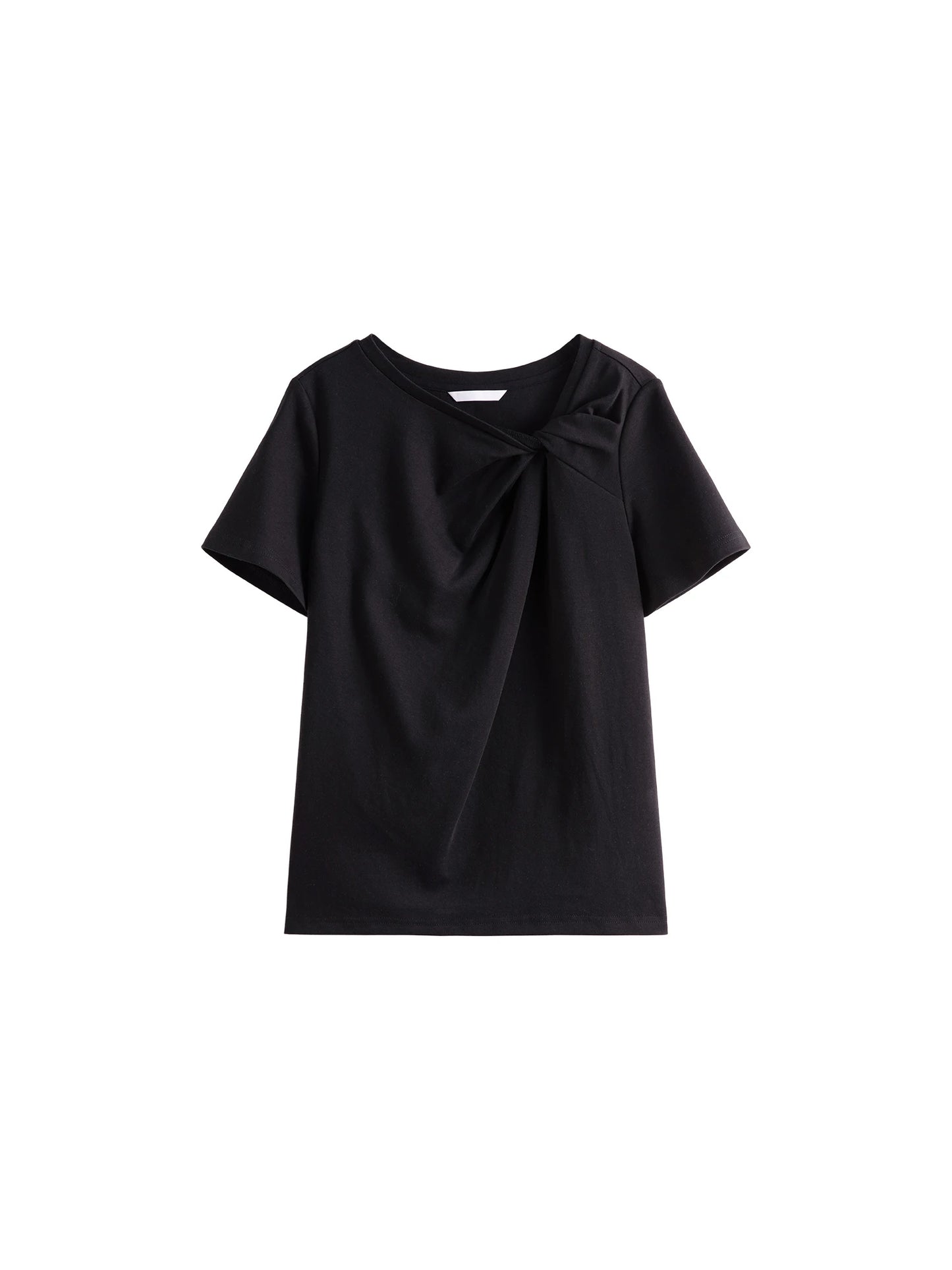 White Front Knot Short Sleeve Tee