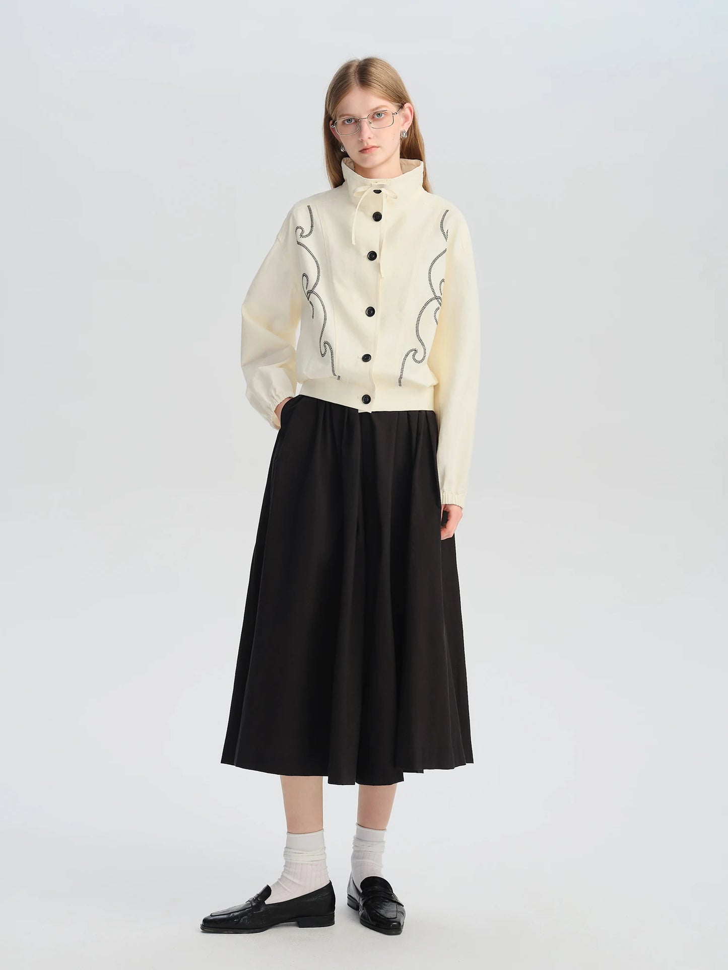 Ivory Scroll Embroidered Jacket