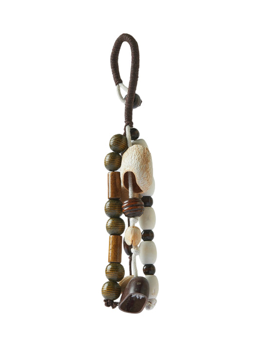 Natural Wooden Bead Bag Charm