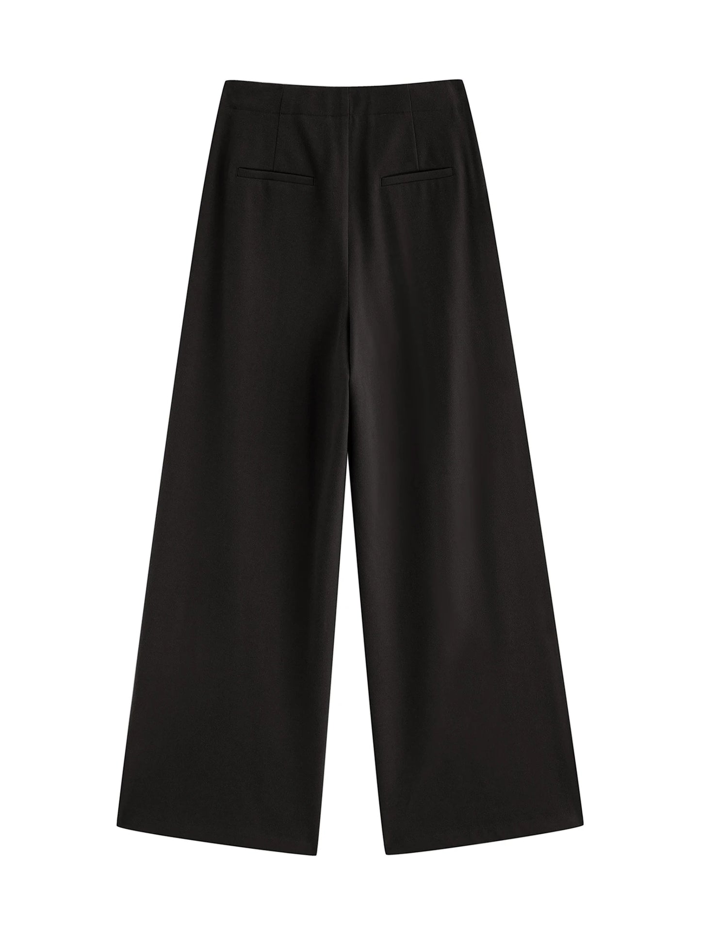 Olive Faux Wool Wide Leg Trousers
