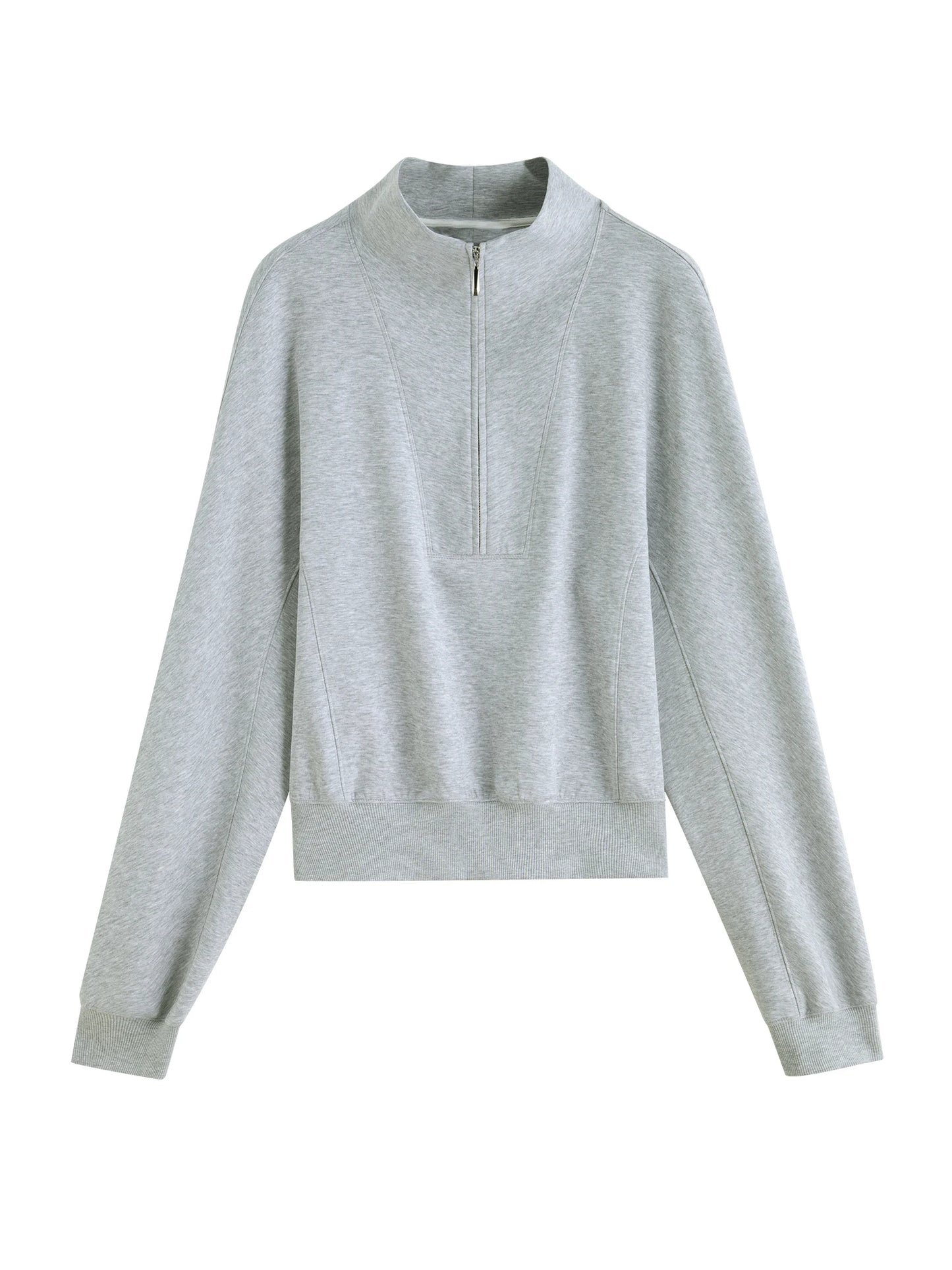 Light Gray Half Zip Knit Pullover