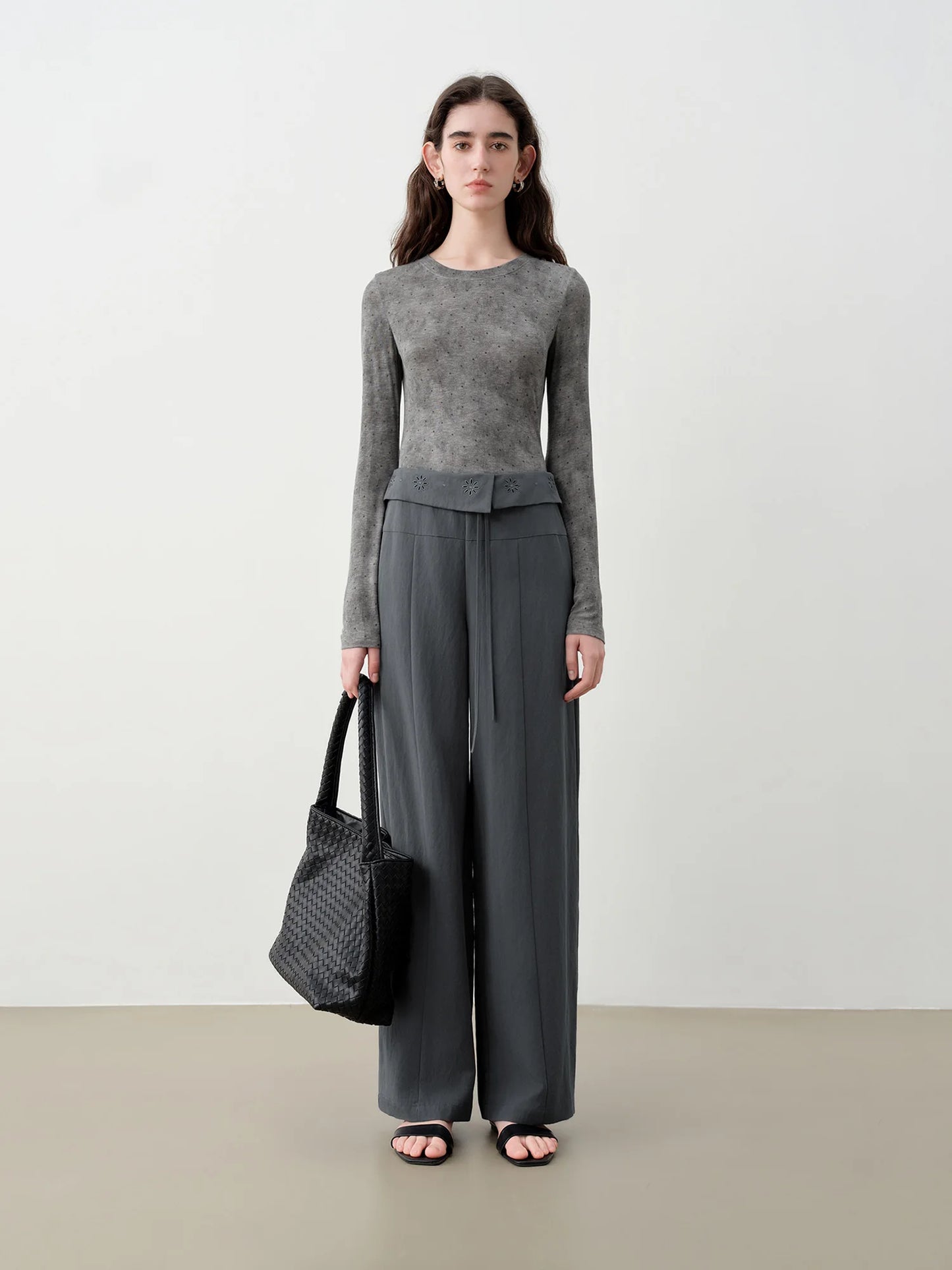 Gray Dot Long Sleeve Tee