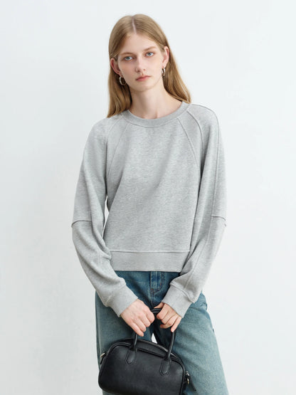 Light Gray Raglan Sleeve Sweatshirt