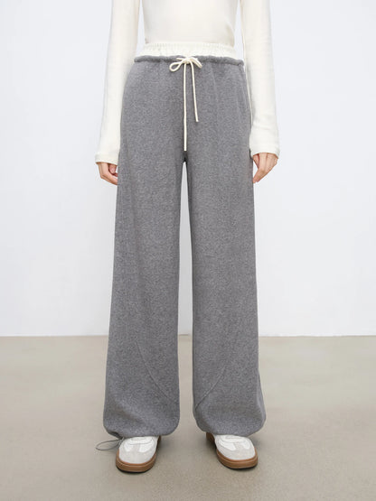 Contrast V-Neck Sweatshirt Pants Set