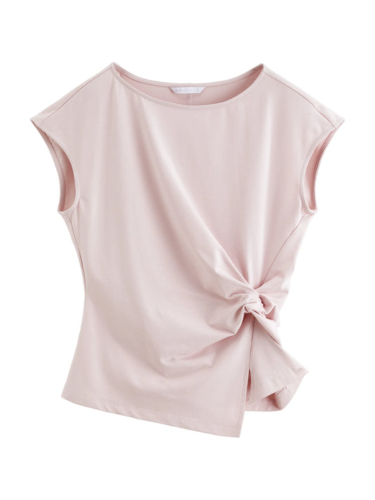 Blush Twist Front Short Sleeve Top