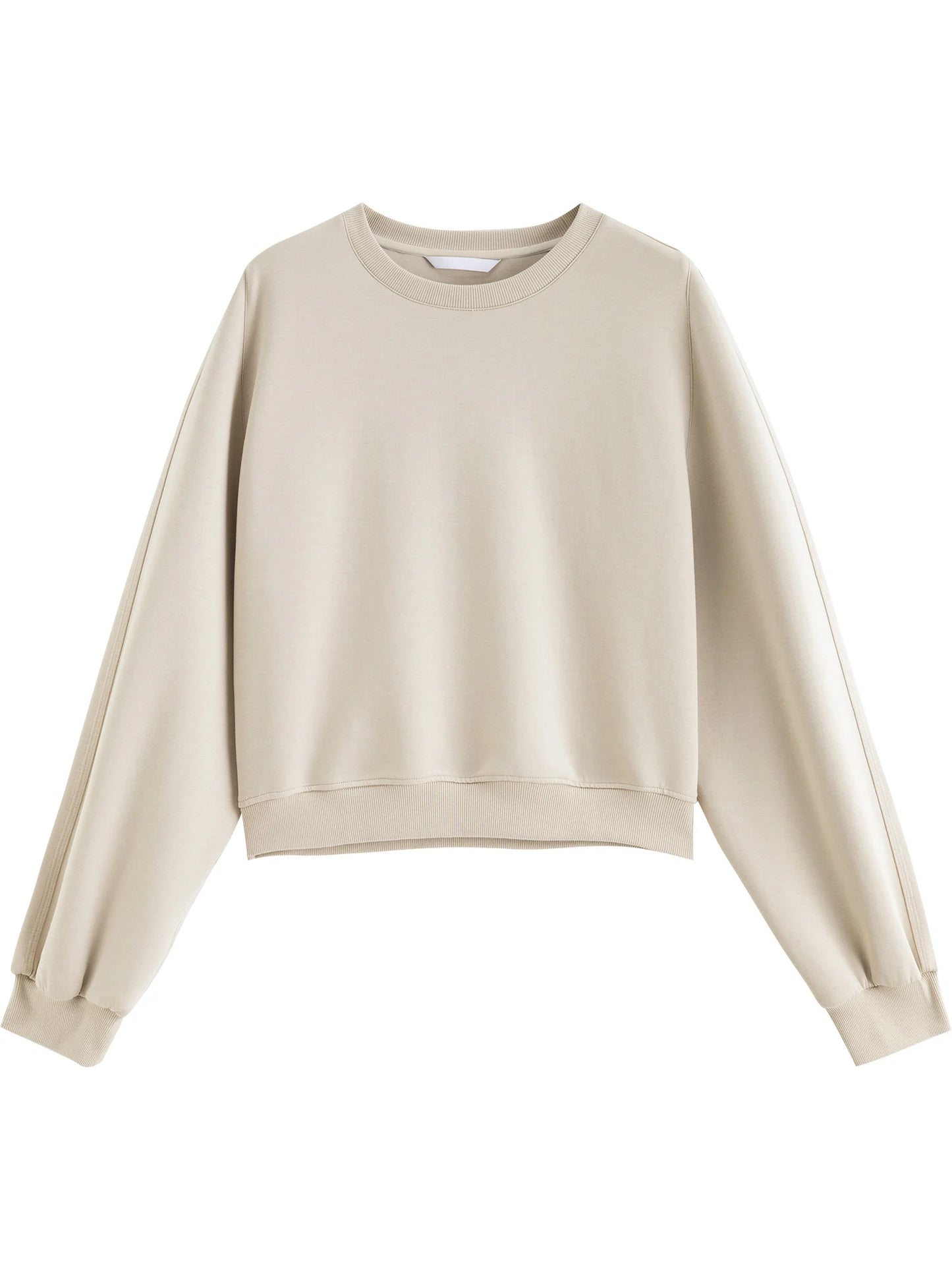 Charcoal Cropped Crew Neck Sweatshirt