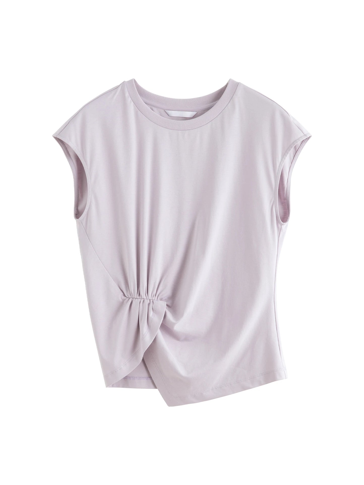 Charcoal Twist Knot Cap Sleeve Top
